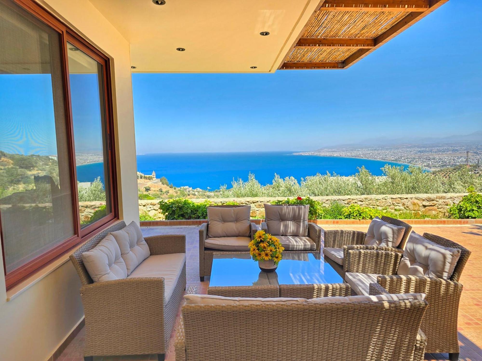 Balcony, Cozy With Amazing View Villa Rodhia (Crete)